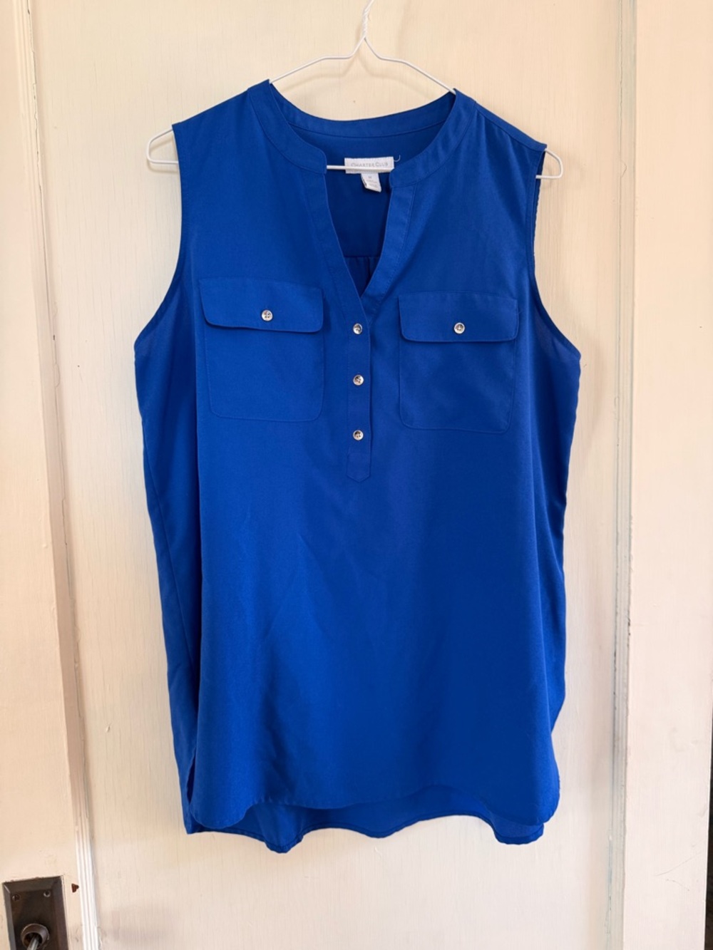 Charter Club Sleeveless Royal Blue Blouse